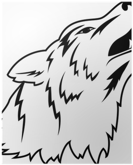 Wolf Vector Black And White Png (400x400), Png Download