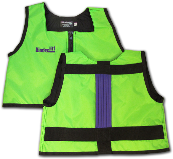 Lime Green And Purple Kinderlift Vest - Green (640x605), Png Download