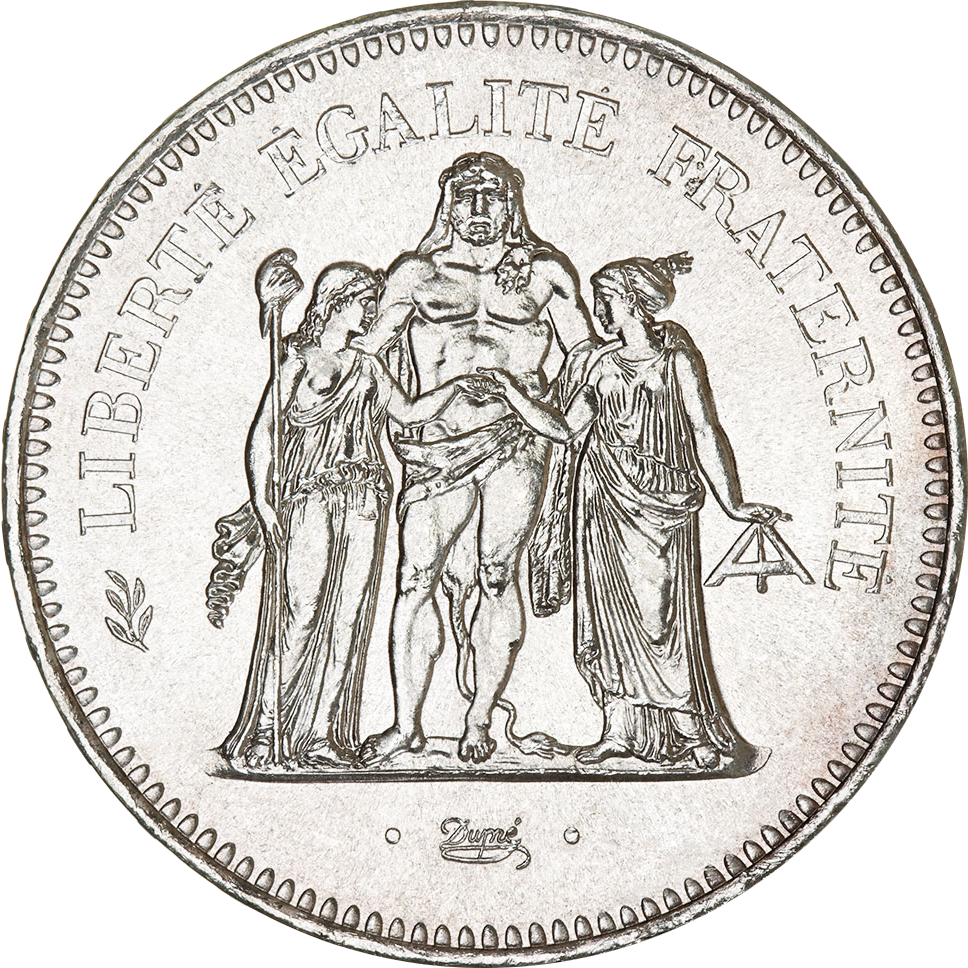 50 Francs Hercule Avers - Piece 50 Francs 1976 (968x968), Png Download