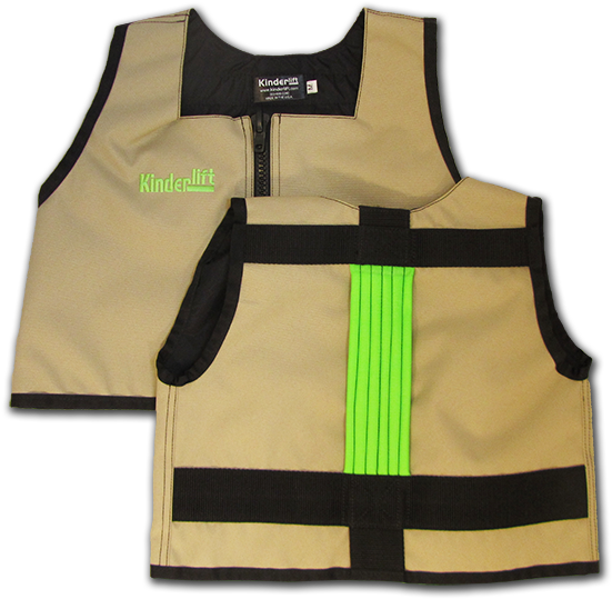 Kacki And Lime Green Kinderlift Vest - Green (640x605), Png Download