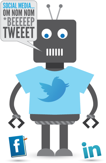 Social Media Automation Robot - Social Media Robot (400x600), Png Download