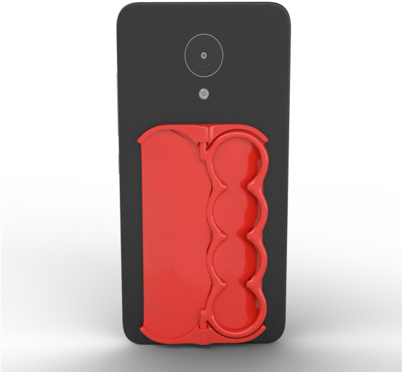 Back And Red Closed 4 Finger With Phone - Mobile Phone (576x576), Png Download