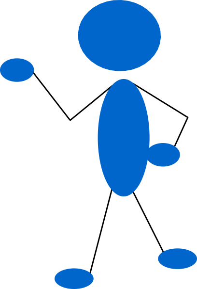 Pointing Blue Stick Man Svg Clip Arts 408 X 596 Px (408x596), Png Download