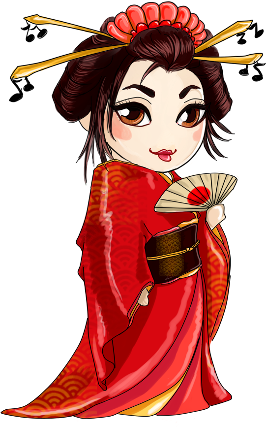 Geisha Transparent (630x891), Png Download