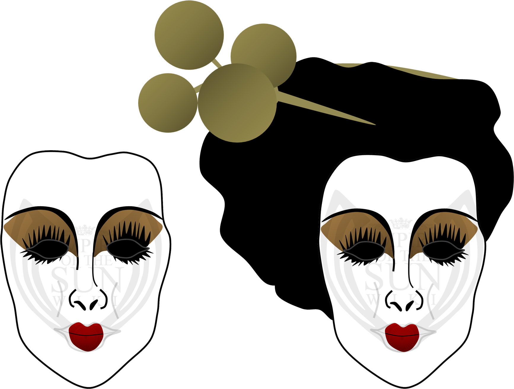Geisha Mask - Wiki (2000x1352), Png Download