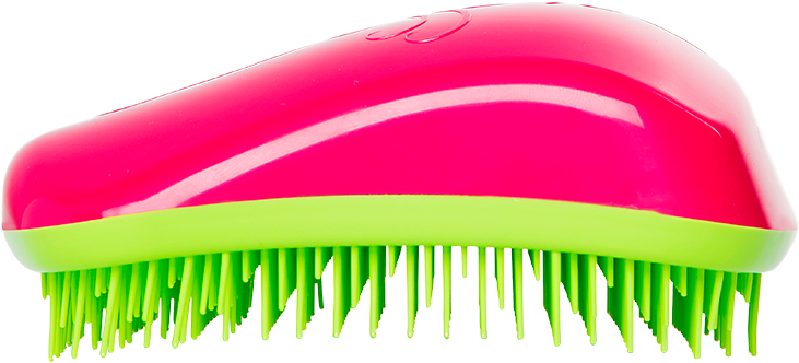 Dessata Fuchsia And Lime Detangling Hairbrush - Dessata Hair Brushes Anti-tange Brush Black/lemon 1 (750x360), Png Download