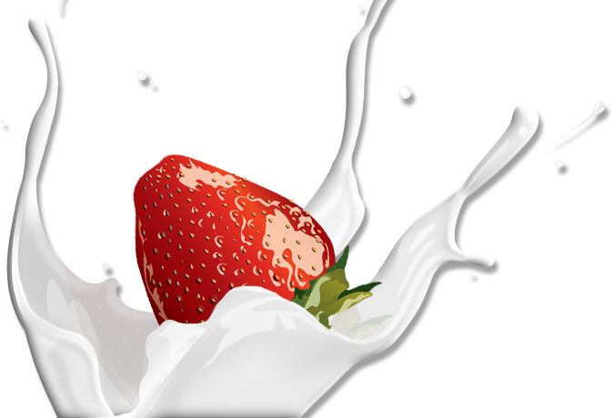 Water Splash Png Strawberry (674x460), Png Download