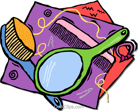 Hair Brush, Mirror And Comb Royalty Free Vector Clip - Comb And Brush Clipart (480x387), Png Download
