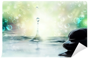 Pebbles, Bamboo And Drop Of Water - Drop (400x400), Png Download