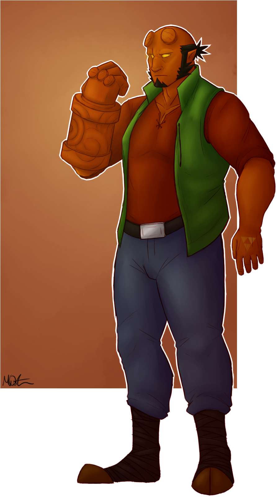 Hellboy Of The Wild - Cartoon (1318x1894), Png Download