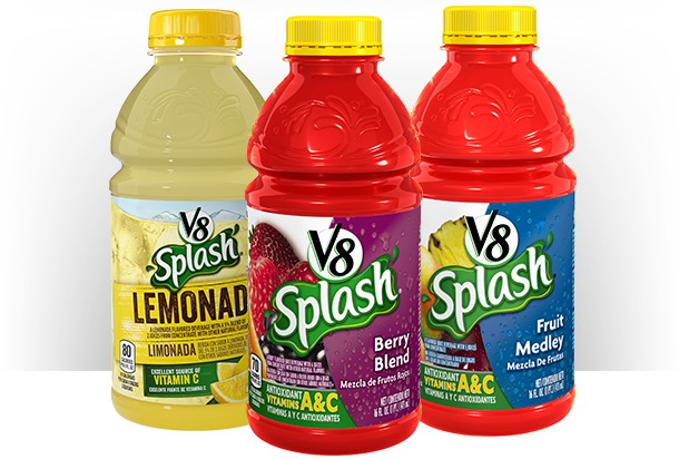 V8 Splash® Antioxidants Never Tastes So Good - V8 Splash Lemonade, 16 Oz. (610x412), Png Download