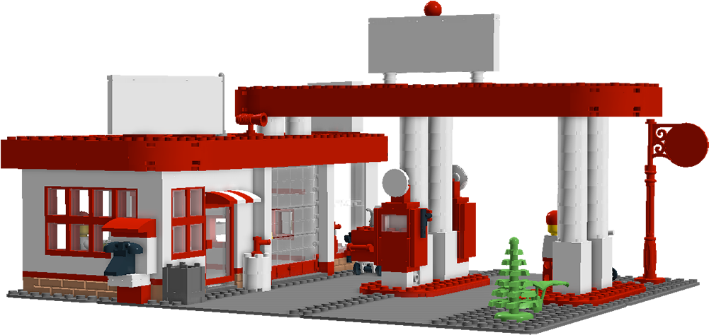 Gas Station - Clipart Gas Station (1000x619), Png Download