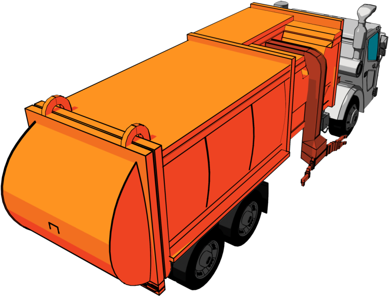 Car Clipart Top View - Garbage Truck Top View (800x602), Png Download