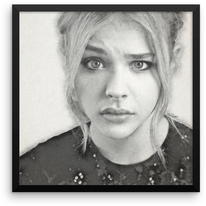 Quizzicalmoretz Mockup Wall Original - Chloë Grace Moretz (1000x1000), Png Download
