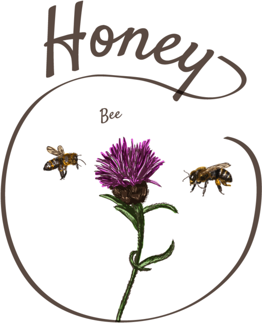 Kiss The Flower Honeybee Art (1000x667), Png Download