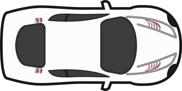 Car Icon Top View White Car - Car Icon Top View (600x302), Png Download