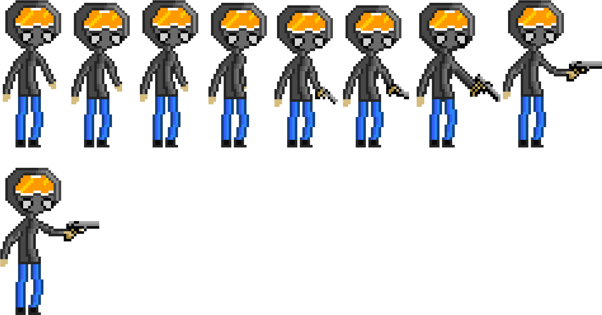 Gas Man Getting Gun - Pixel Art (2420x1390), Png Download