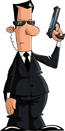 Cartoon Character Of Man With Gun Stock Images, Royalty-free - Bodyguard Cartoon (248x500), Png Download