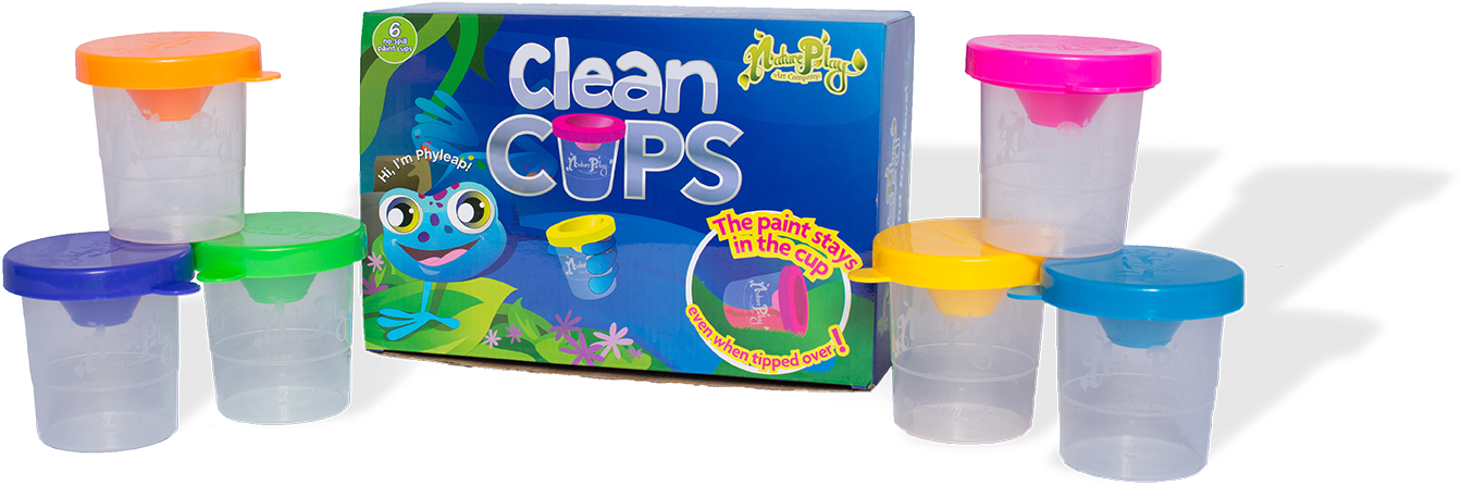 No Spill Paint Cups "clean Cups" - Natureplay Clean Cups - No Spill Paint Cups (1382x922), Png Download