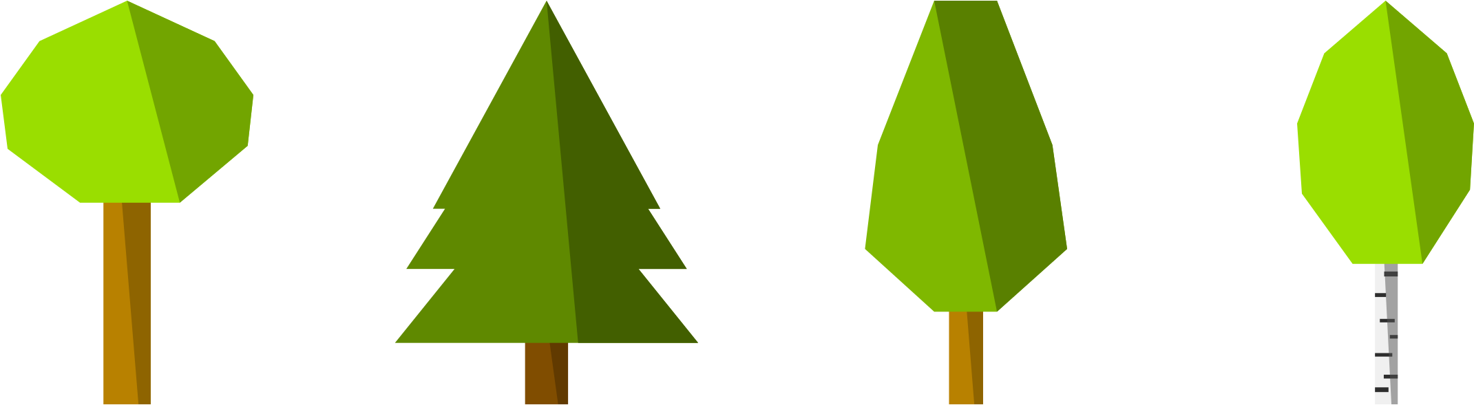 Big Image - Flat Tree Clipart Png (2400x847), Png Download