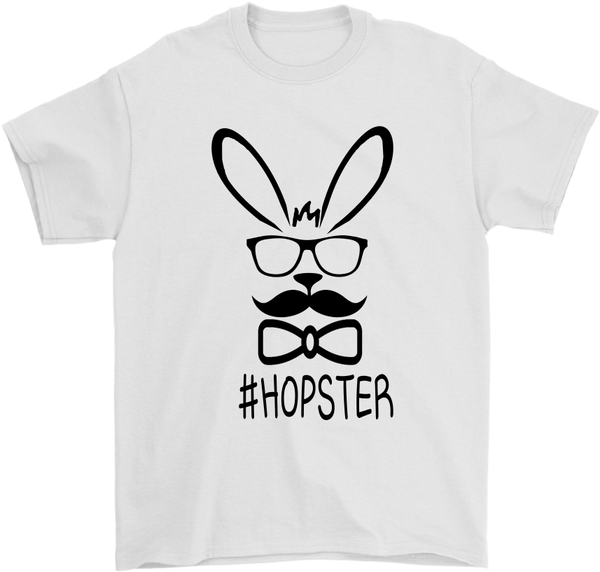 Cute Hopster Rabbit With Glasses Hipster Bunny Mustache - Shirt (1024x1024), Png Download