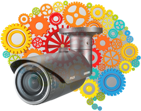 Intelligent Ip Cameras - Brain Gear Clipart (470x371), Png Download