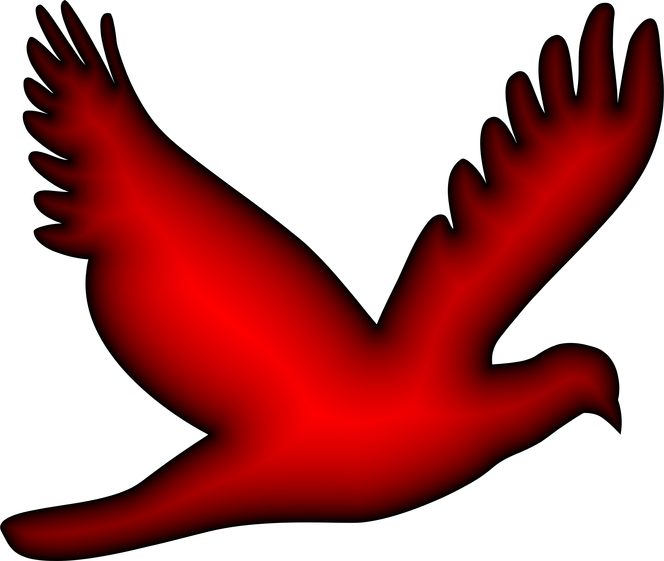 Clipart - Red Bird Clip Art Flying (2322x1964), Png Download