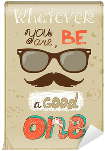 Hipster Poster With Vintage Glasses Mustache And Message - Hipster Poster (400x400), Png Download