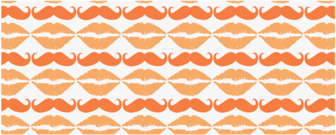 Orange Hipster Mustache And Lips Custom Morphing Mug - Motif (500x500), Png Download