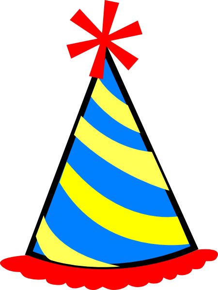 Party Hat Red Blue Yellow Svg Clip Arts 450 X 599 Px (450x599), Png Download