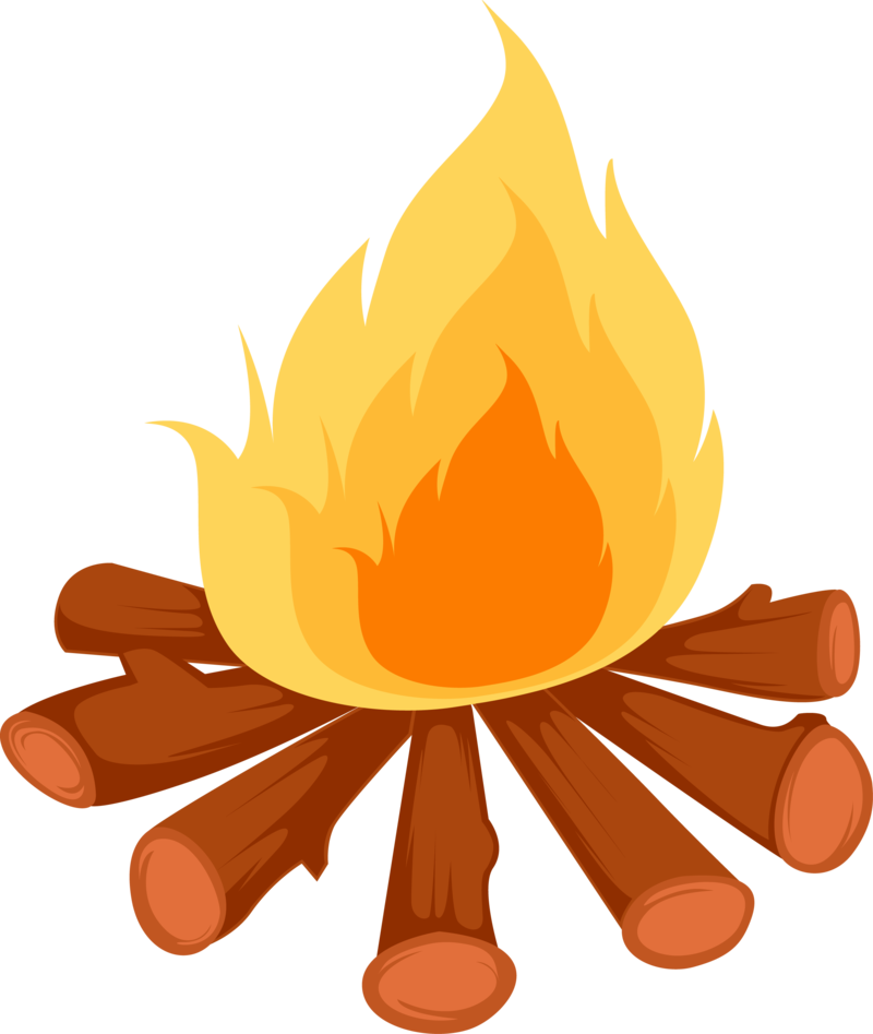 Black And White Campfire Clipart - Fire Camping Vector Png (800x947), Png Download
