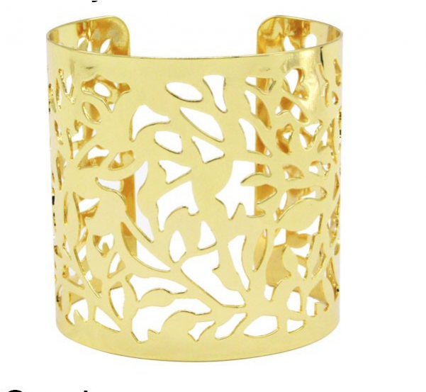 Gold Filigree Cuff Bracelet - Motif (600x860), Png Download