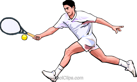 Tennis Player Royalty Free Vector Clip Art Illustration - Tennis Player Clipart Png (480x289), Png Download
