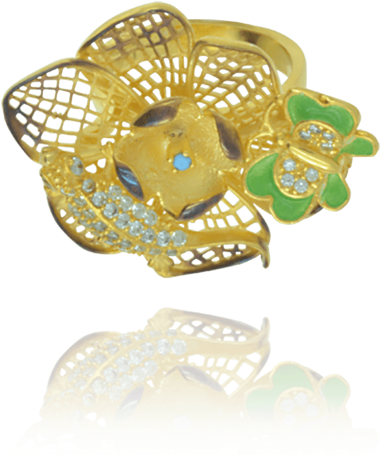 Golden Filigree Flower Ring - Belt Buckle (1024x1024), Png Download
