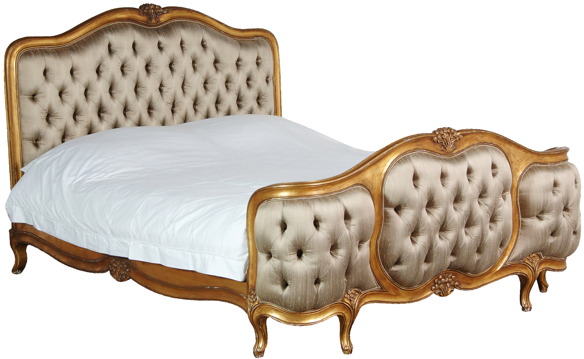 Bed Png - Padded French Bed (1184x728), Png Download
