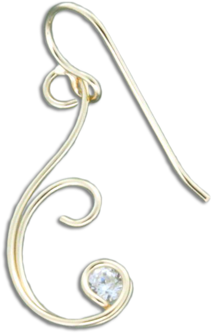 Filigree Cubic Zirconia Earrings - Earring (744x744), Png Download