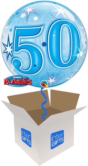 22″ Blue 50 Bubble - Happy 12th Birthday Png (568x568), Png Download