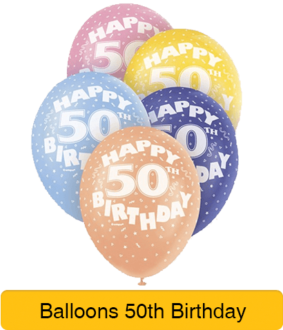 Age 50 - 50th Birthday - Balloons - Helium Balloons - Age 60 (500x500), Png Download