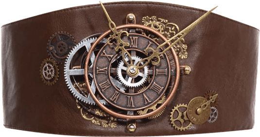 Steampunk Clock Belt - Steampunk Revolution Air Vehicle Siege Program Leatherette (555x555), Png Download