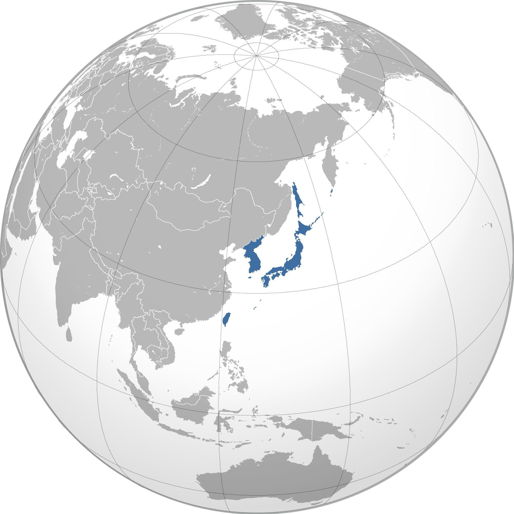 Location Of Japan - Sakurajima On A World Map (2000x2000), Png Download