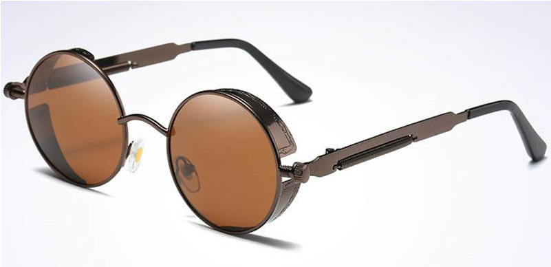 Round Steampunk / Gothic Sunglasses - Vintage Polarized Steampunk Sunglasses Fashion Round (800x800), Png Download