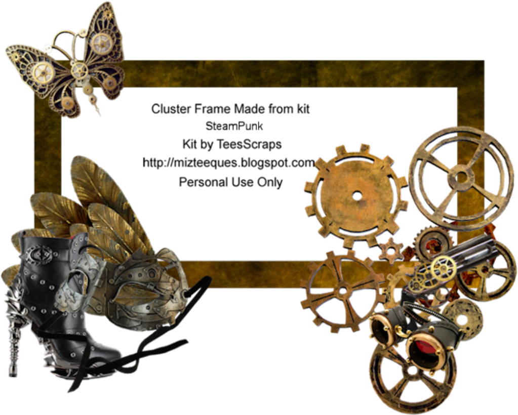 Cluster Frame Created From Miz Teeques Steampunk - Hades Shoes Raven Black Boots - 10 / Black (1024x1022), Png Download