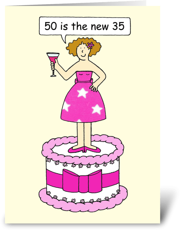 50th Birthday Humor For Her Lady On A Ca Greeting Card - 51st Birthday Humor For Her Greeting Cards (700x792), Png Download