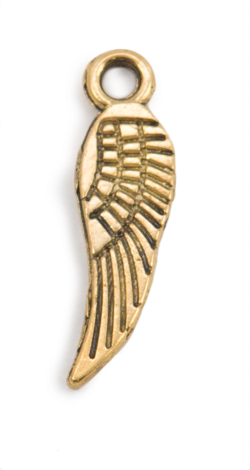 Gold Angel Wing Charm - Pendant (1024x1024), Png Download