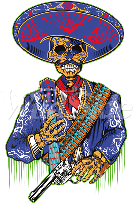 Sugar Skull Charro (675x675), Png Download