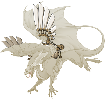 Gold Steampunk Wings Mirror F - Shadow Primal Eyes Flight Rising (350x350), Png Download