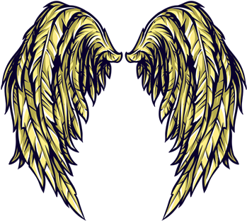 Pin Gold Angel Wings Clip Art - Vinyldisorder Wings Wall Decal - Vinyl Car Sticker (350x350), Png Download