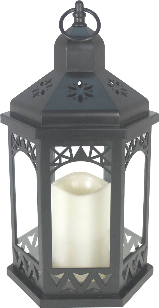 Mainstays Black Led Hexagon Lantern (624x1080), Png Download