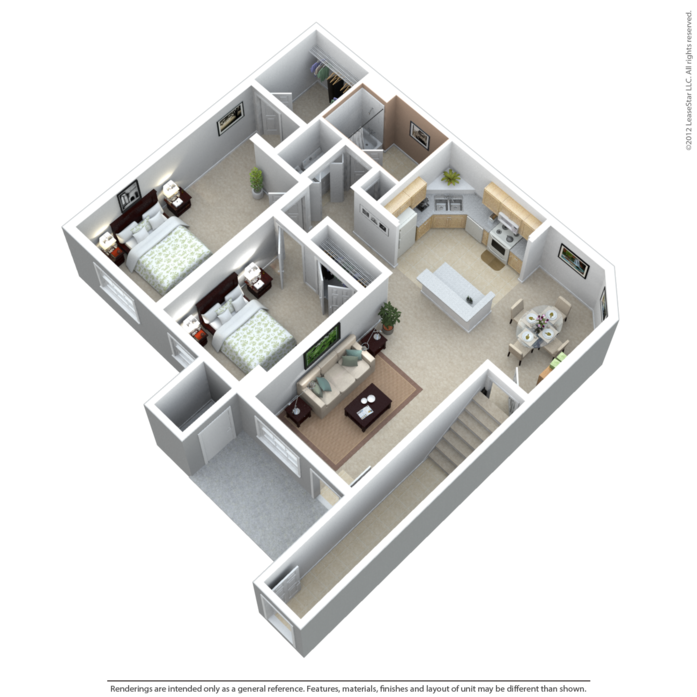 3d Furnished - Avalon Madison Village (697x697), Png Download