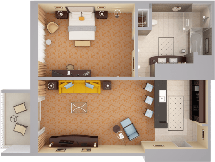 Top Down View - Suite (1024x768), Png Download